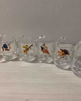 Set 6 Bicchierini Liquore a Pipa Vintage aa 60/70