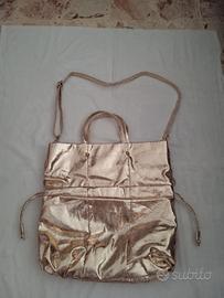 Borsa a spalla con tracolla oro Tata donna 