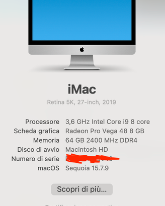 Apple iMac 27 i9 2TB SSD 64gb Vega 48 8gb 5k