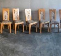 Set di 7 sedie in legno ciliegio