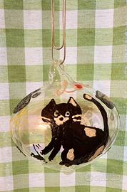 Pallina in vetro dipinta a mano