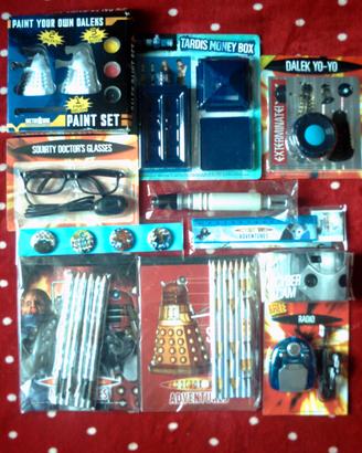 Doctor Who:giochi,cancelleria,fotocamera,ecc,rari