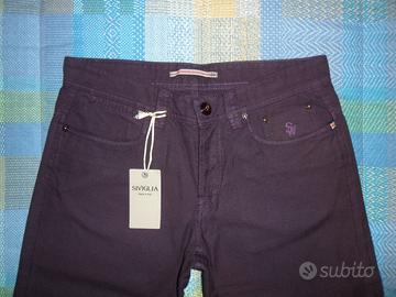 PANTALONI SIVIGLIA ORIGINALI 100% melanzana tg 47
