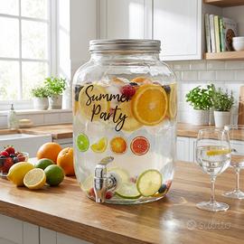 Dispenser in Vetro per Bevande 4L con Rubinetto