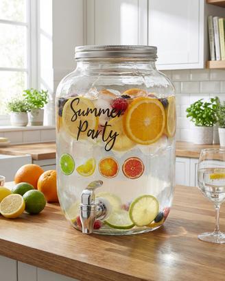 Dispenser in Vetro per Bevande 4L con Rubinetto