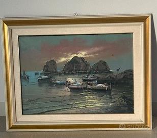 Quadro olio su tela Pittore M. Galanti (1923-1998)