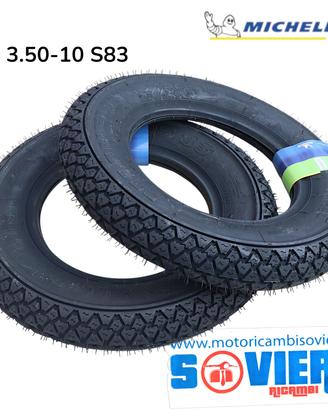 Coppia Copertoni Michelin 3.50-10 S83 Vespa 125 15