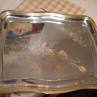 Vassoio in oro 24 ed acciaio 18/10