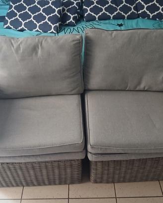 2 Poltrone da giardino in rattan
