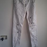 Pantaloni Jeans Uomo Bianchi Strappati