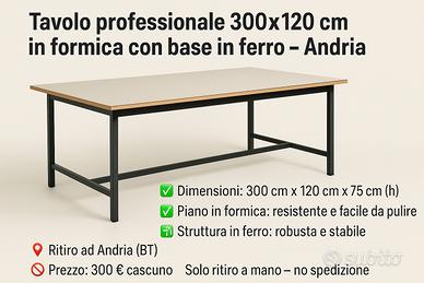 Tavoli in formica e ferro