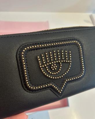 Portafoglio chiara ferragni eyelike nero con logo