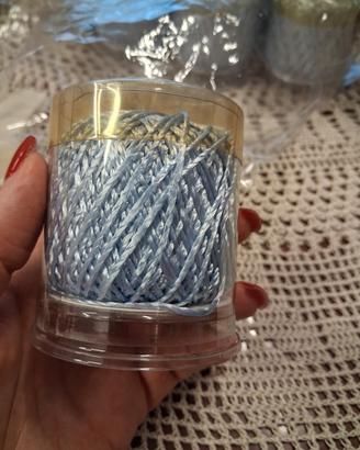 7 gomitoli cotone uncinetto rayon 50 grammi