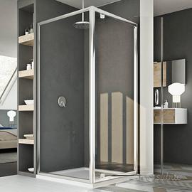 Parete in vetro box doccia. Lato fisso 80x185 