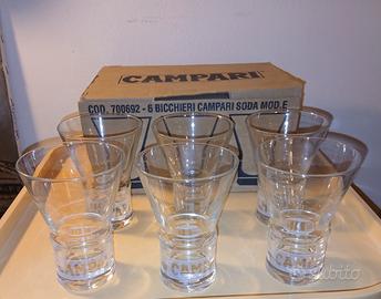 Campari soda set 6 bicchieri Vintage design Depero