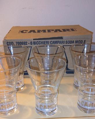 Campari soda set 6 bicchieri Vintage design Depero