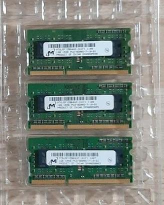 x3 Banchi RAM, 1GB DDR3 SODIMM (Notebook) - NUOVI