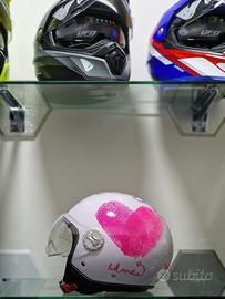 CASCO DIEFFE DEMIJET CON CUORI E SCRITTA LOVE