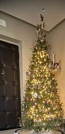 Albero di Natale 210 cm COMPLETO di led e addobbi