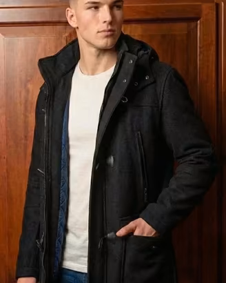 Cappotto Uomo Bugatti Nero con Cappuccio - XL