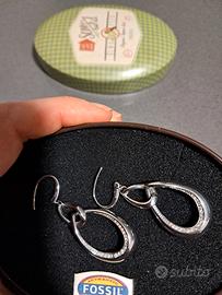 orecchini fossil pendente con brillantini