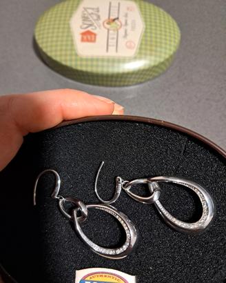 orecchini fossil pendente con brillantini
