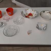 Lotto di oggetti di ceramica e vetro