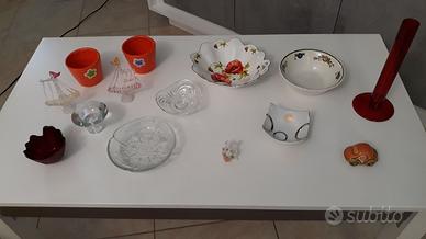 Lotto di oggetti di ceramica e vetro