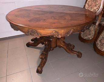 TAVOLO LEGNO ROTONDO E SEDIE