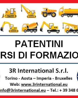 Patentino muletto escavatore trattore CAPPOTTO