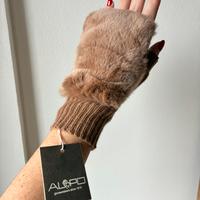 Alpo guanti muffole cashmere pelliccia cammello