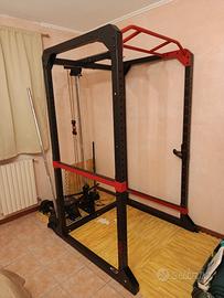 Power rack con manubri regolabili e accessori