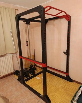 Power rack con manubri regolabili e accessori