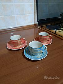 Set tre tazzine da caffè 