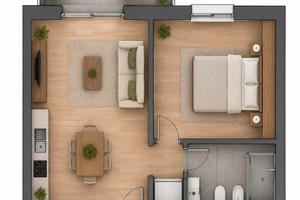 Bilocale arredato di 55 mq con balcone LIBERO