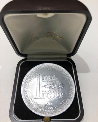 Raro Gettone Disarmo 1988 "1 Rublo 1 Dollaro"