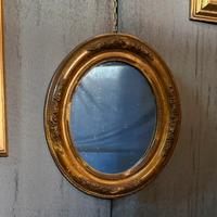 Specchiera Ovale Vintage in Legno Dorato
