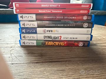 Giochi per ps5 e switch