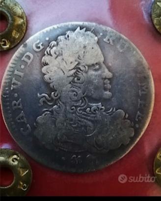 ARGENTO Regno Napoli 1 tari 1715 Carlo VI