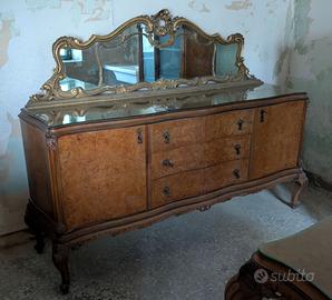 Credenza con specchio vintage stile Chippendale