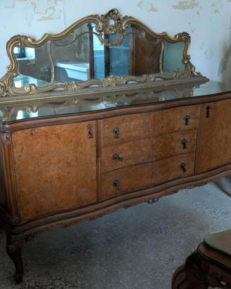 Credenza con specchio vintage stile Chippendale