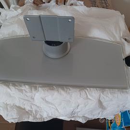 supporto TV in vetro e acciaio