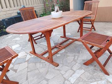 Tavolo 4 sedie legno MASSELLO Come nuovo Roma nord