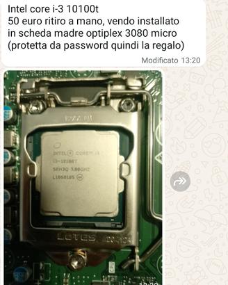 Intel core i-3 10100t