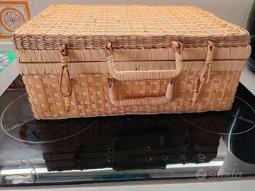 valigetta in rattan anni cinquanta