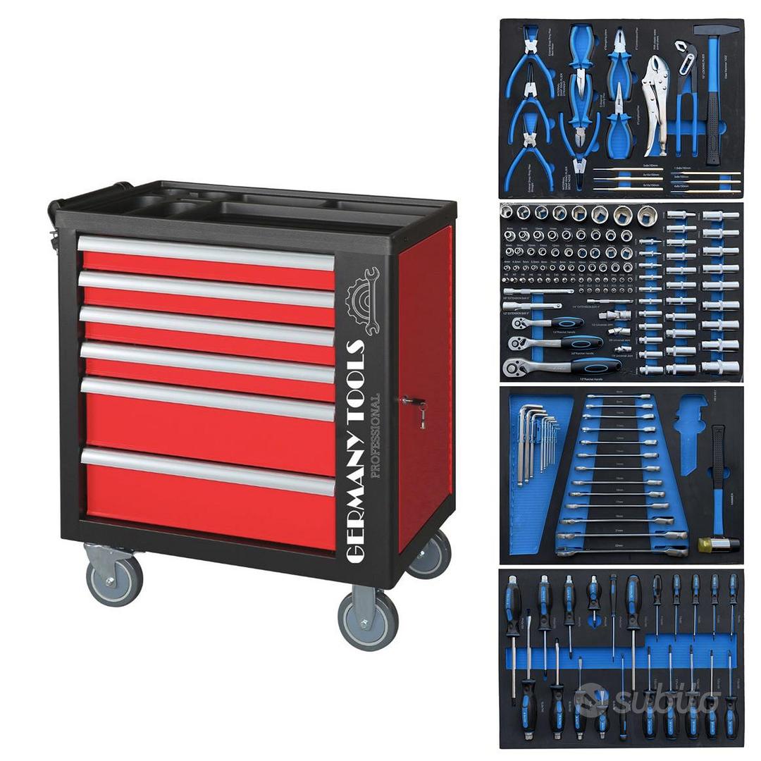 Sgabello Da Officina Fervi 0645/S Con Ruote, Portaattrezzi E Seduta Imbottita - 368x360x365mm - Foto 4