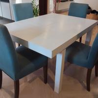Tavolo moderno allungabile bianco e sedie