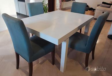 Tavolo moderno allungabile bianco e 4 sedie
