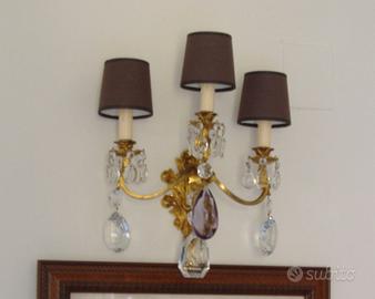 COPPIA  APPLIQUE  VINTAGE   CON  BRINDOLI AMETISTA
