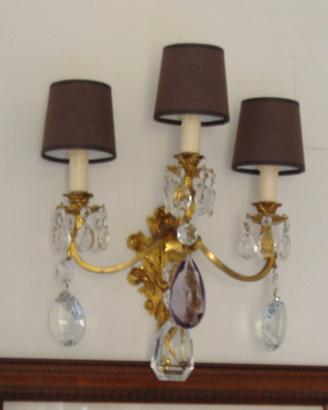 COPPIA  APPLIQUE  VINTAGE   CON  BRINDOLI AMETISTA